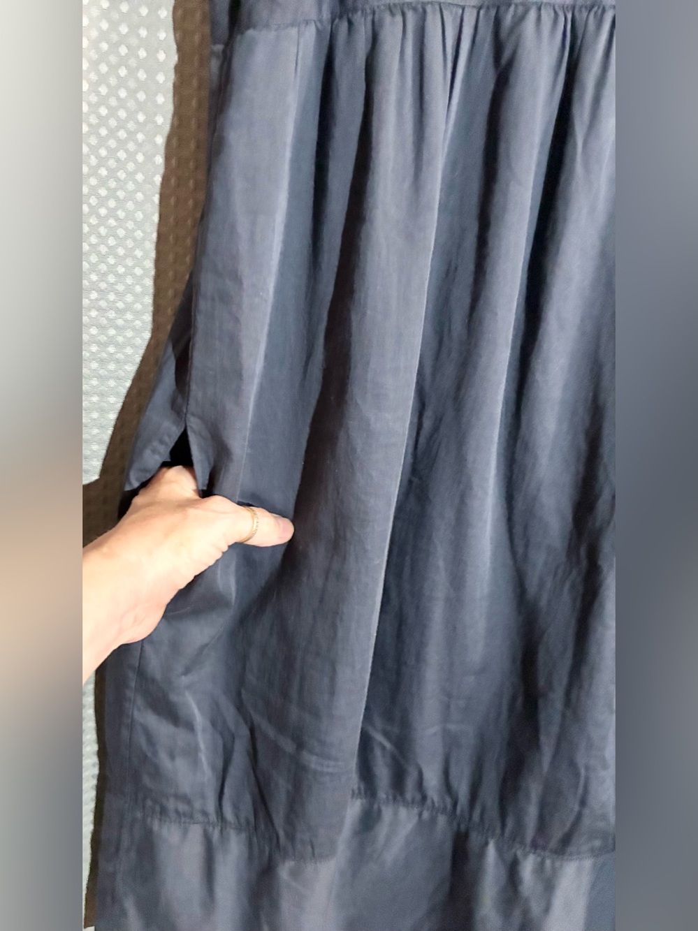 Standard James Perse Mix Media Dress Sz 4 Blue Pockets Minimalist Staple USA - Picture 5 of 11